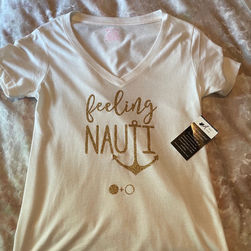 NWT Adena Accents white tee